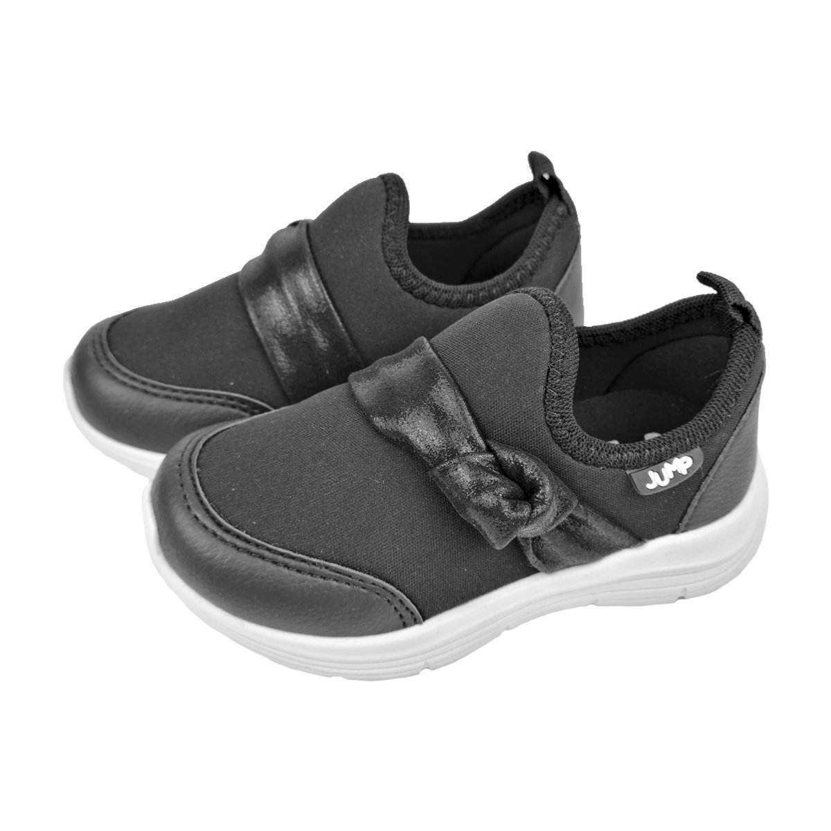 Tênis Casual Calce Fácil com Detalhe em Nó Menina Jump Happy Preto 2