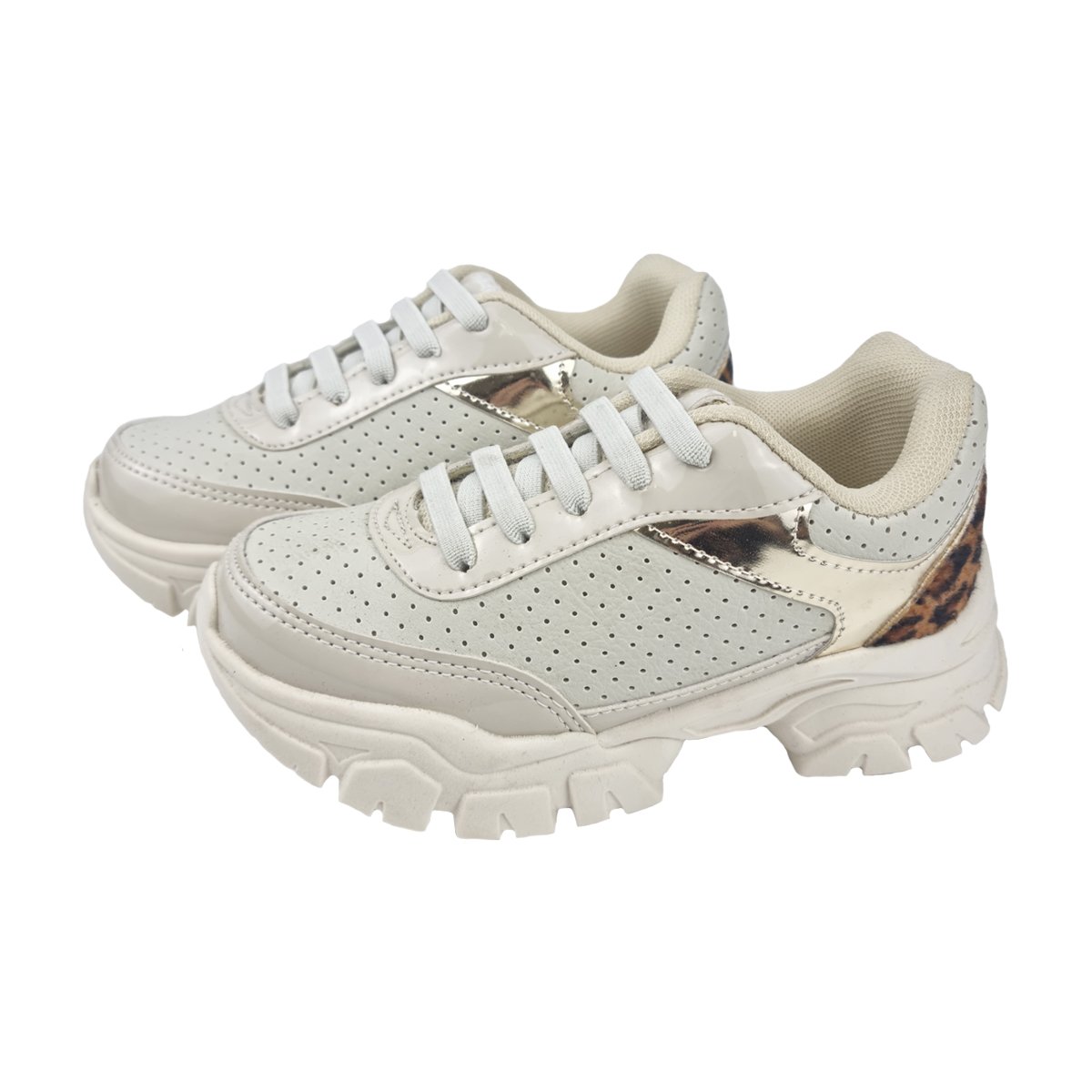 Tênis Infantil Sola Robusta Ajuste Elástico Menina Jet Kids Bege 2