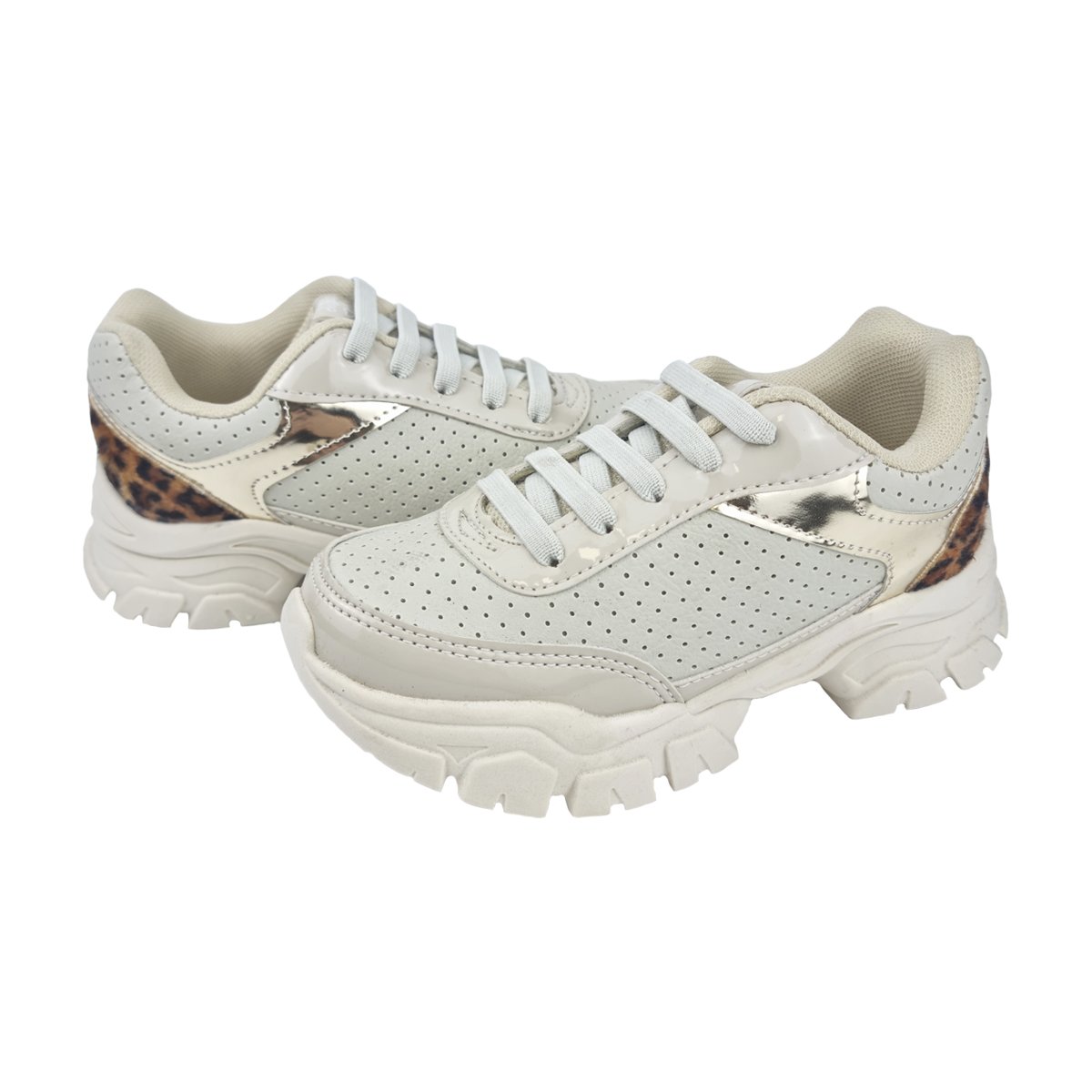 Tênis Infantil Sola Robusta Ajuste Elástico Menina Jet Kids Bege 3