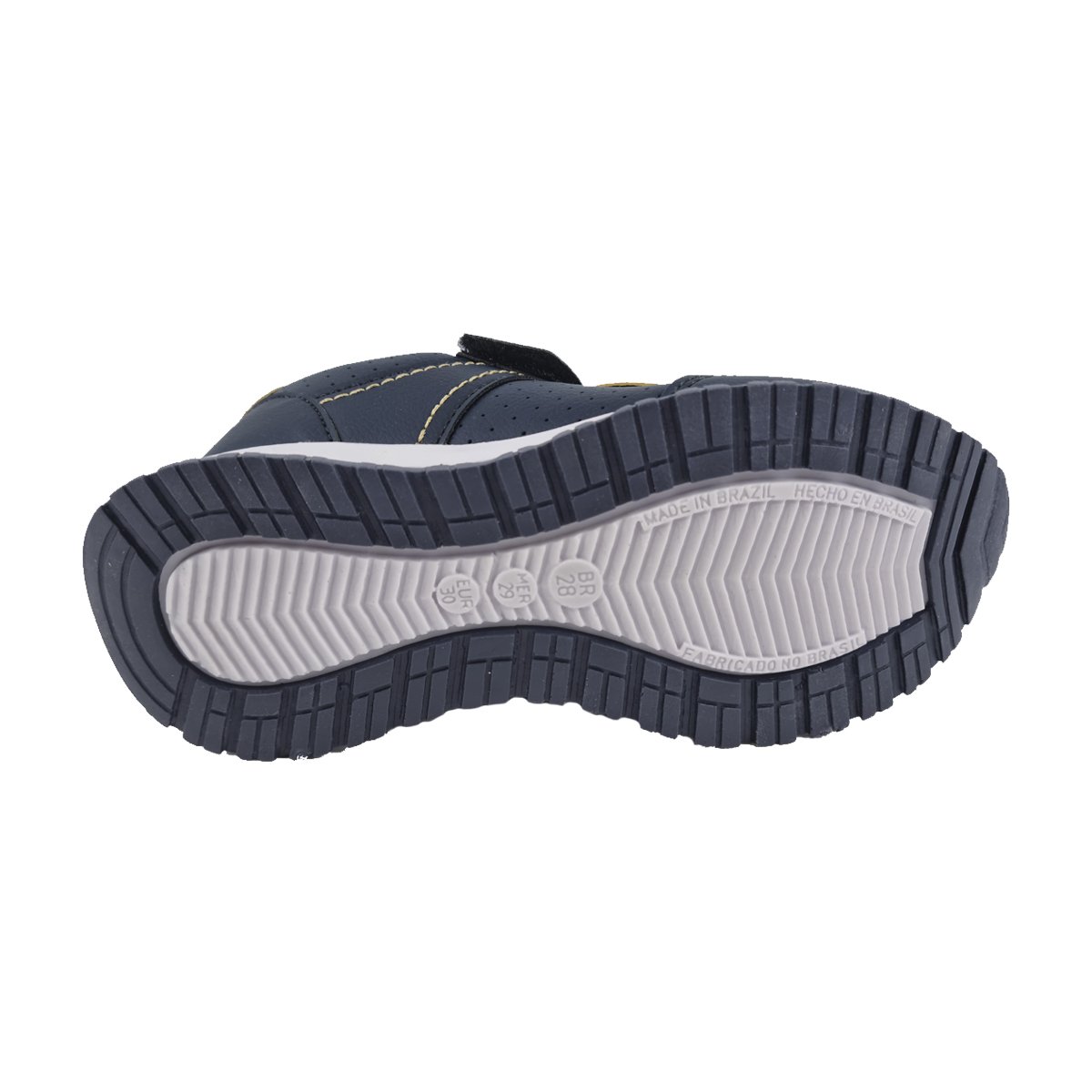 Tênis Esportivo Ajuste em Tira Auto Colante Menino Jet Kids Azul/Amarelo 4