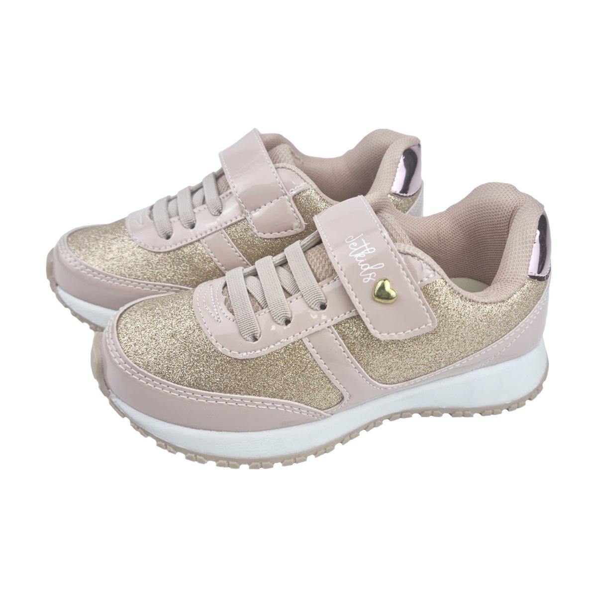 Tênis Esportivo Glitter e Tira Auto Colante Menina Jet Kids Rosa 3