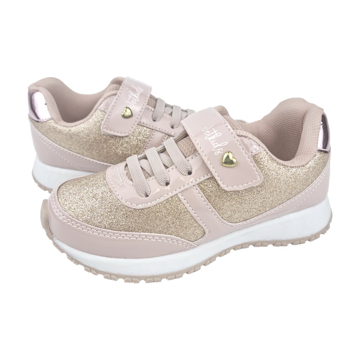 Tênis Esportivo Glitter e Tira Auto Colante Menina Jet Kids Rosa 4