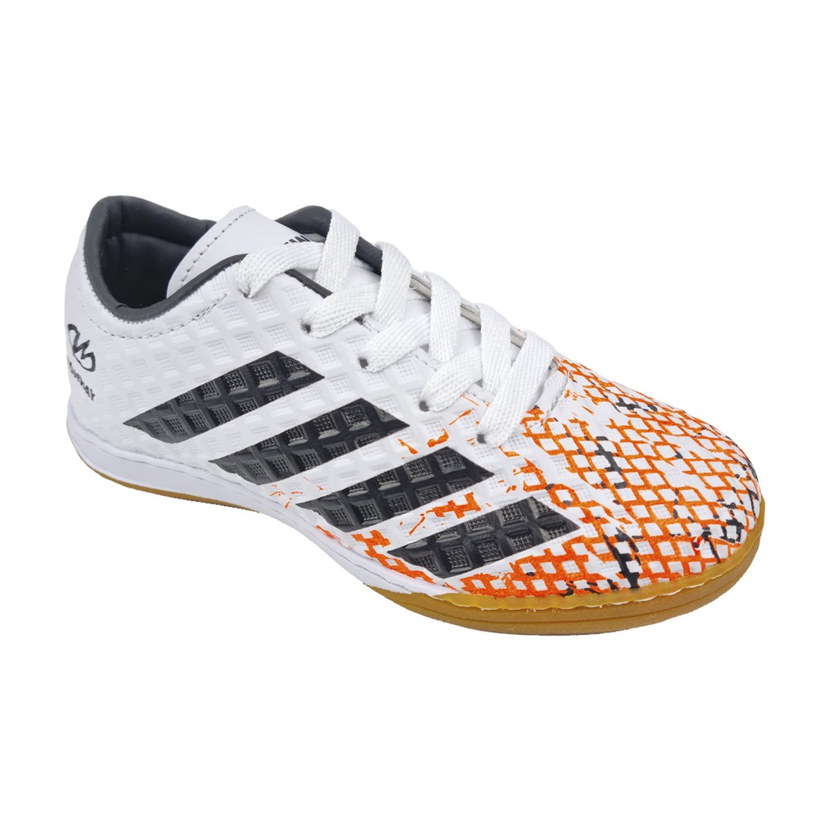 Chuteira Futsal com Ajuste em Cadarço Menino Runwey Branco 1