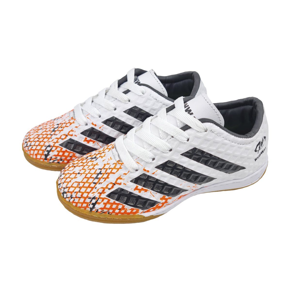 Chuteira Futsal com Ajuste em Cadarço Menino Runwey Branco 2