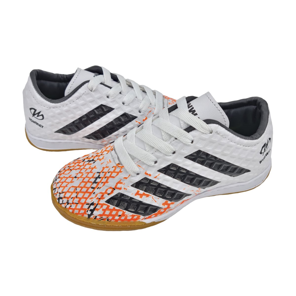 Chuteira Futsal com Ajuste em Cadarço Menino Runwey Branco 3