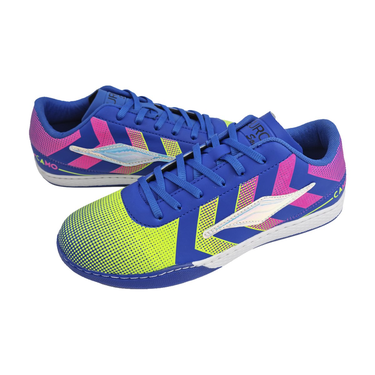 Chuteira Futsal Ajuste Cadarço Masculino Euro Soccer Azul 2