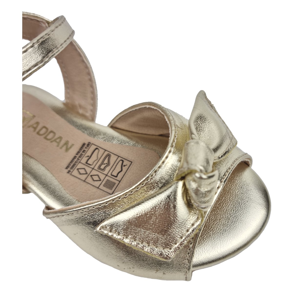 Sandália Ajuste Fivela Laço em Nó Menina Addan Dourado 5