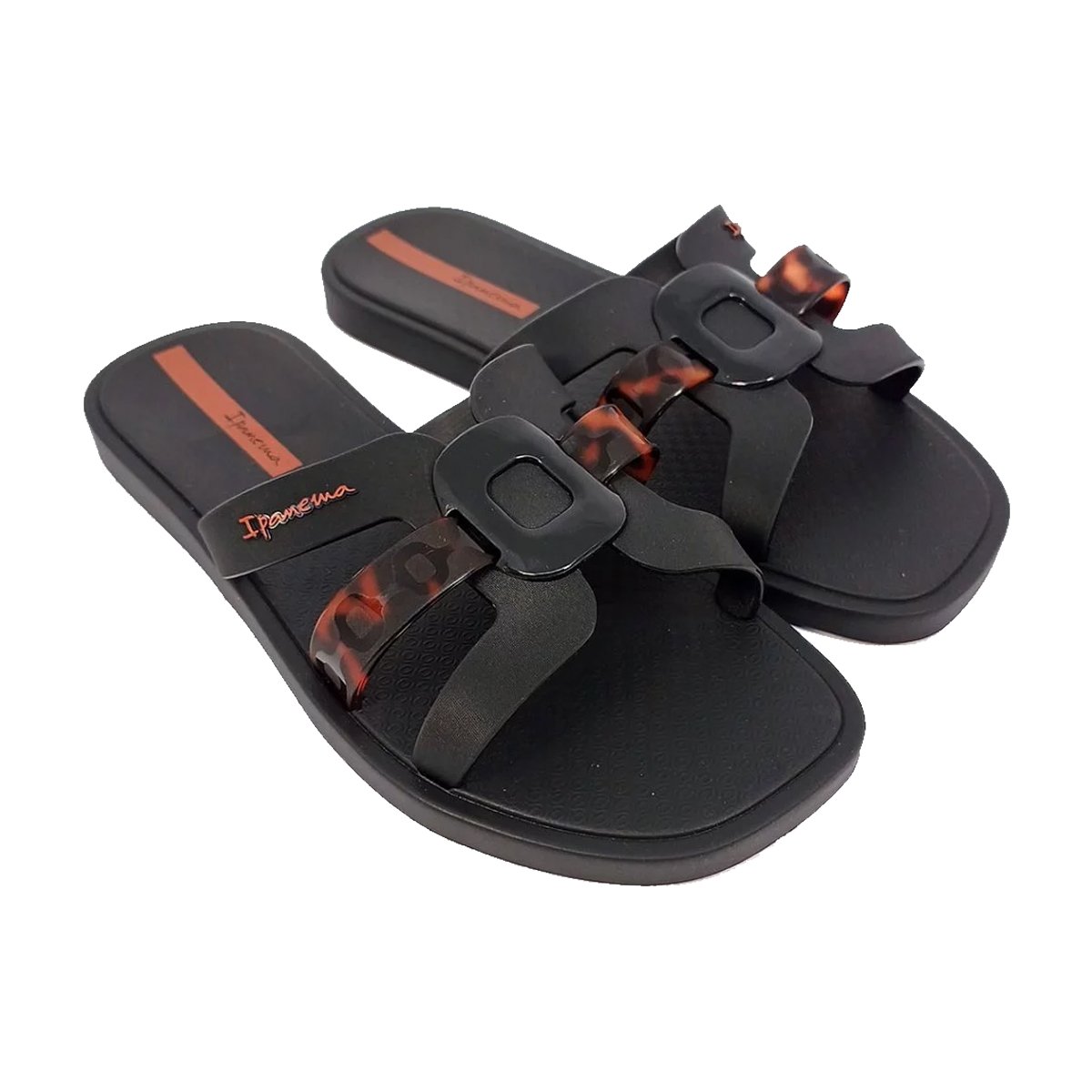 Chinelo Slide Estampa Tartaruga Feminino Ipanema Preto 6