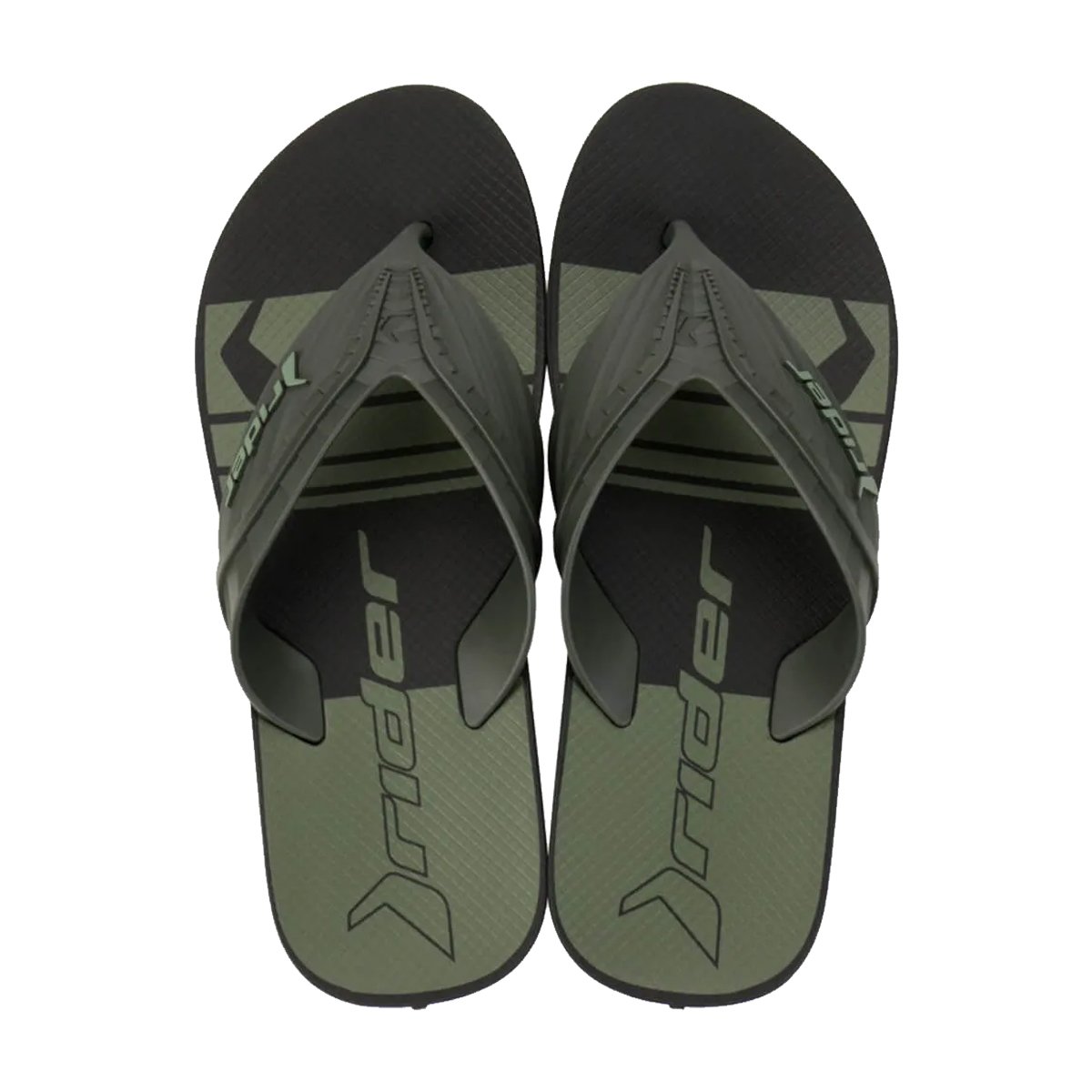 Chinelo de Dedo Tira Grossa Masculino Rider Way Element Preto/Verde 2