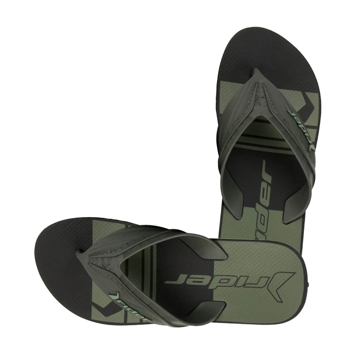 Chinelo de Dedo Tira Grossa Masculino Rider Way Element Preto/Verde 3