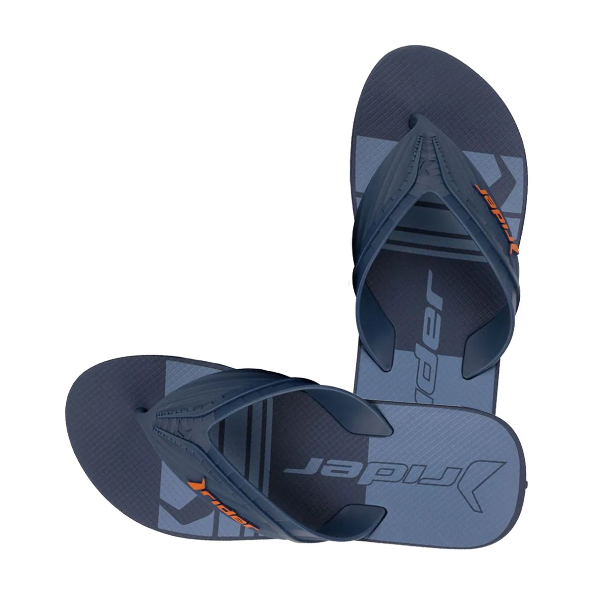Chinelo de Dedo Tira Grossa Masculino Rider Way Element Azul/Laranja 4