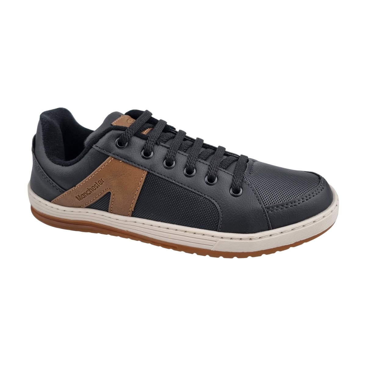 Sapatênis Casual Estiloso e Confortável Masculino Manchester Preto 1
