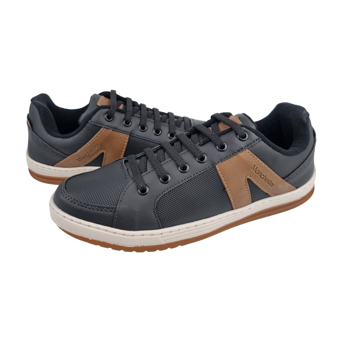 Sapatênis Casual Estiloso e Confortável Masculino Manchester Preto 3