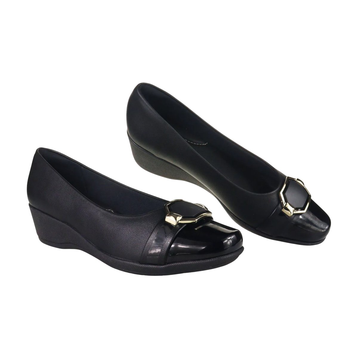 Sapato Anabela Ultra Conforto Feminino Piccadilly Preto 2