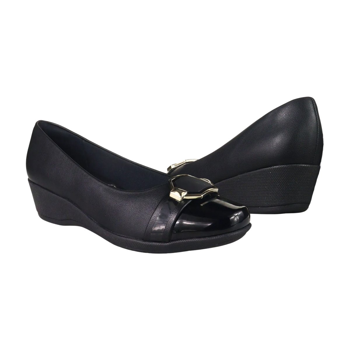 Sapato Anabela Ultra Conforto Feminino Piccadilly Preto 4