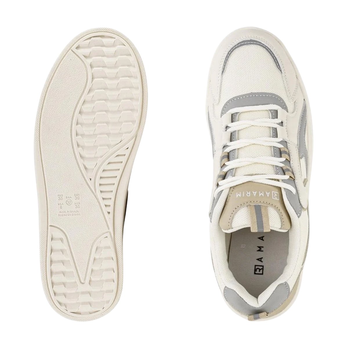 Tênis Casual Estiloso Confortável Feminino Ramarim Gelo/Coconut 6