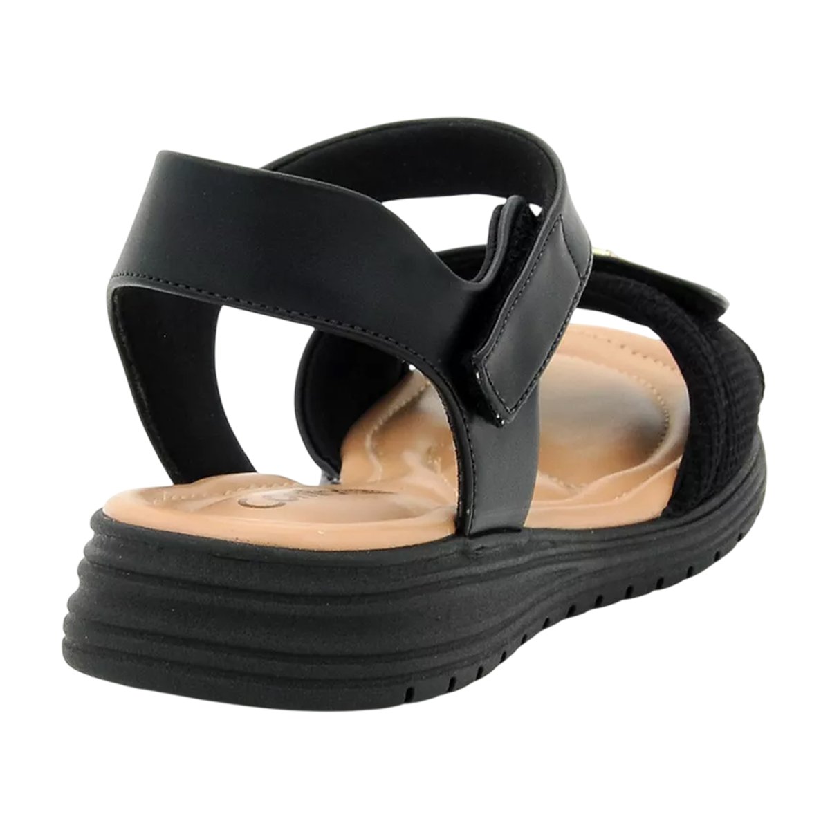 Sandália Com Ajuste Tiras Auto Colante Feminina Comfort Flex Preto 3