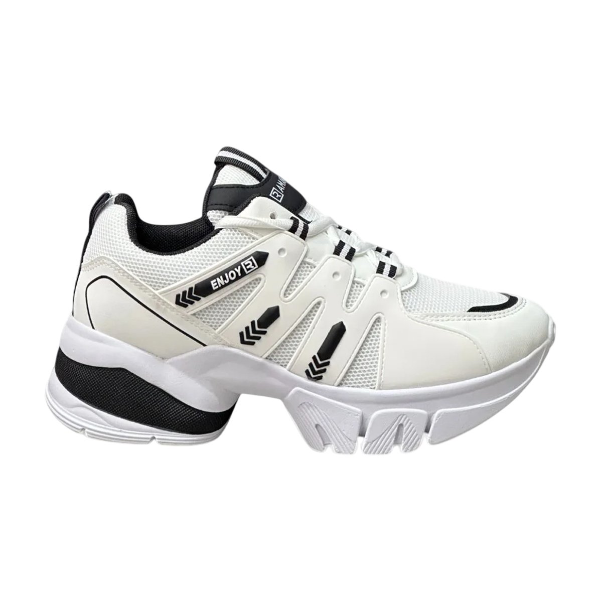 Tênis Casual Estiloso Enjoy Feminino Ramarim Branco/Preto 2