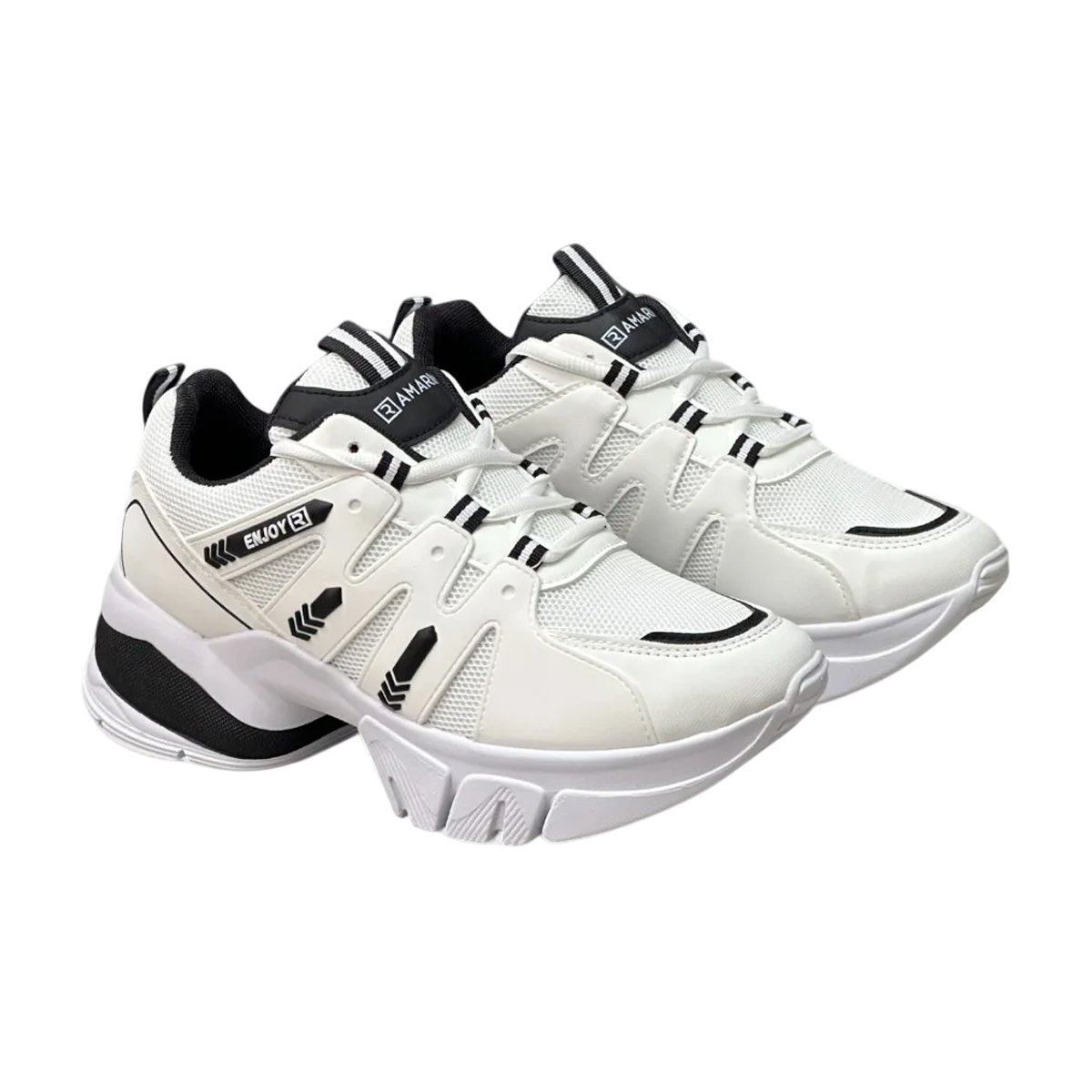 Tênis Casual Estiloso Enjoy Feminino Ramarim Branco/Preto 3