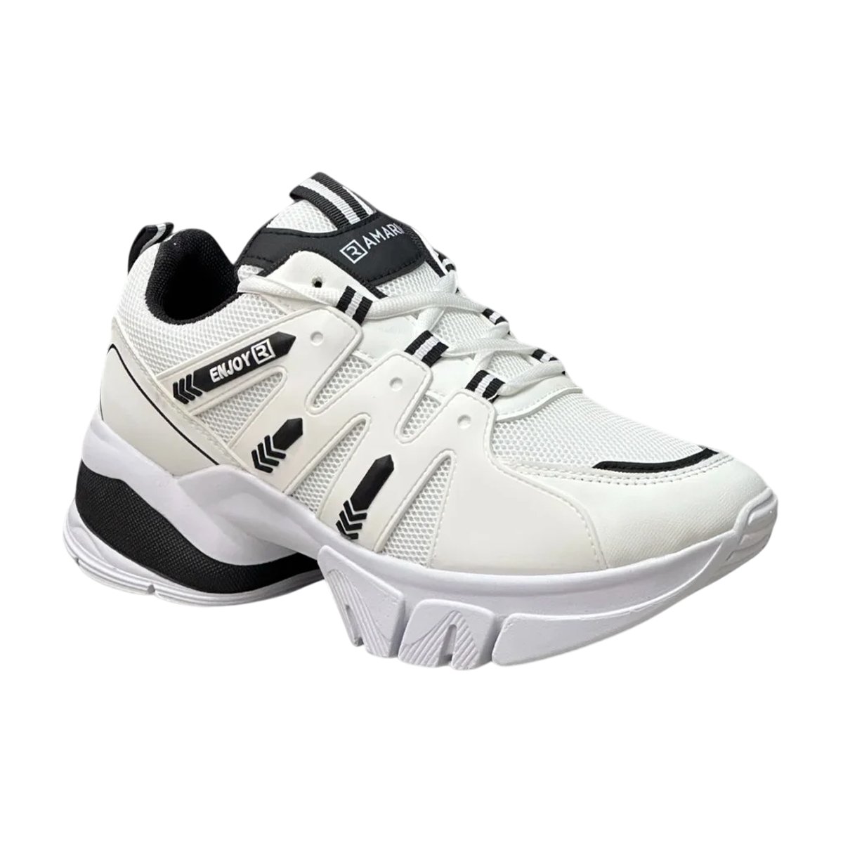 Tênis Casual Estiloso Enjoy Feminino Ramarim Branco/Preto 4