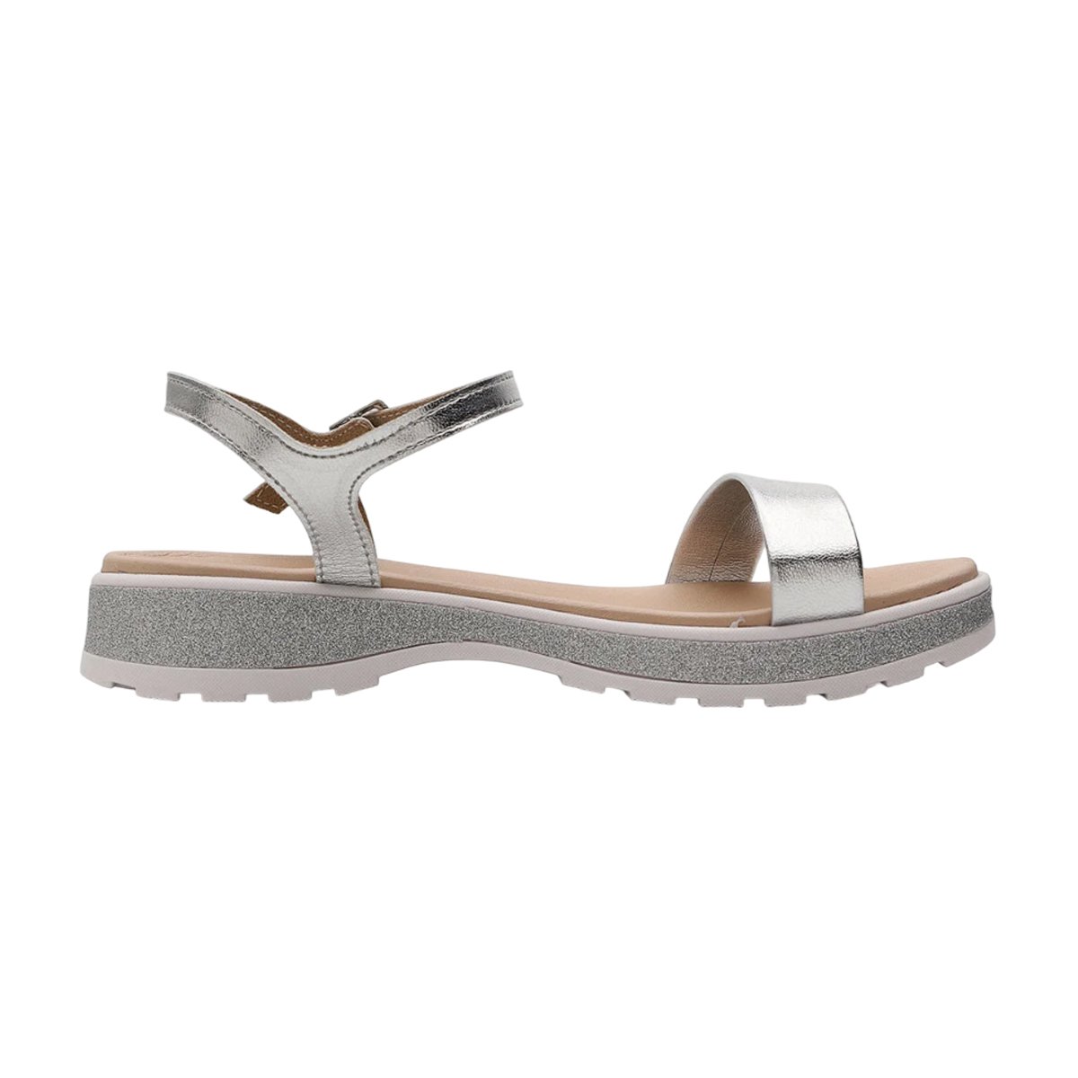 Sandália Flatform com Ajuste em Fivela Menina Molekinha Prata/Metalizado 4