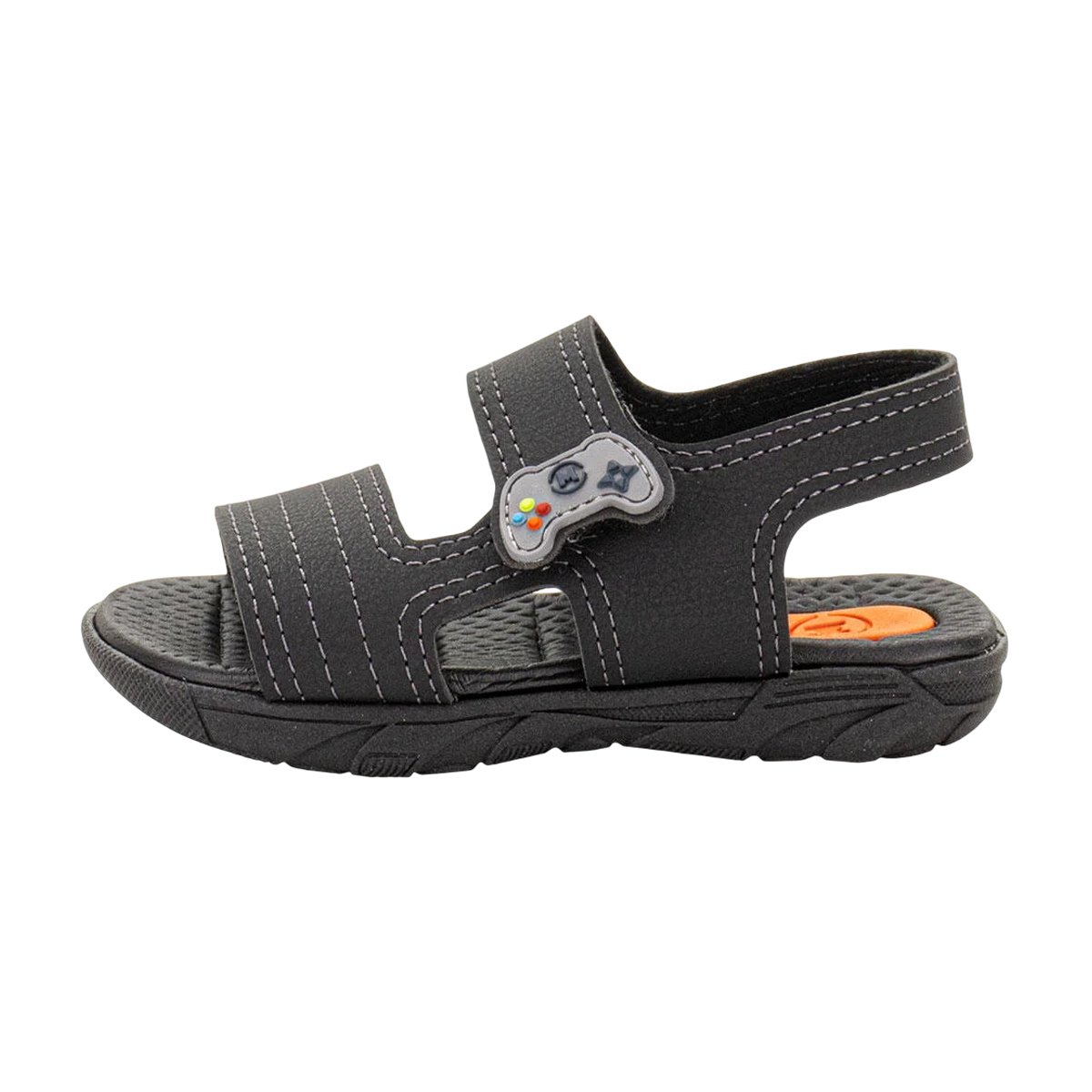 Sandália Casual Game Ajuste em Tiras Autocolantes Menino Molekinho Preto 3