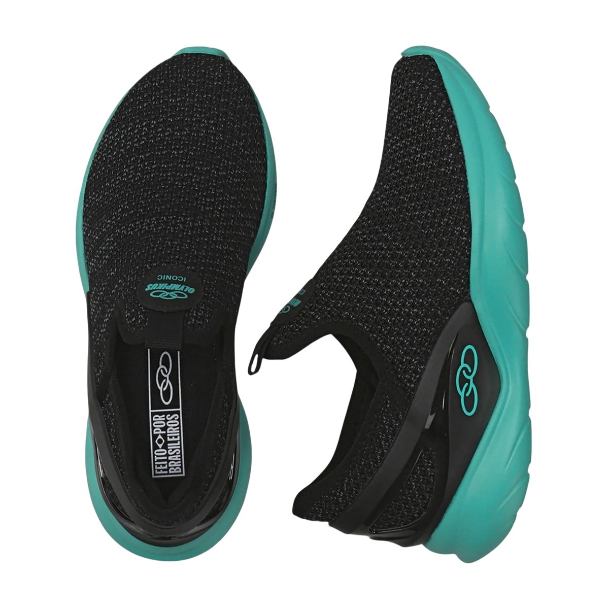 Tênis Esportivo Calce Fácil Menino Olympikus Iconic Preto/Turquesa 3