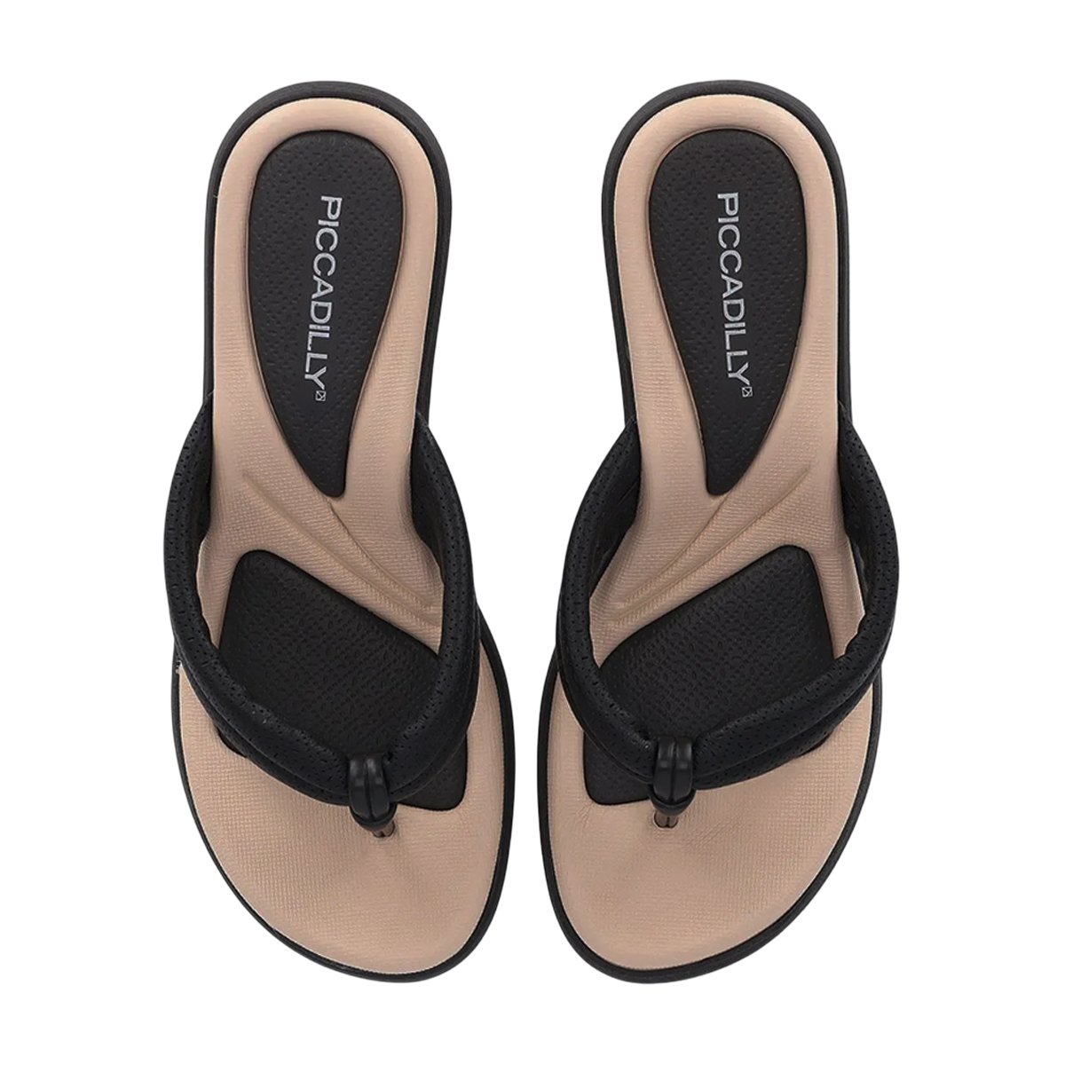 Chinelo de Dedo Salto Anabela Feminino Piccadilly Preto/Napa 4