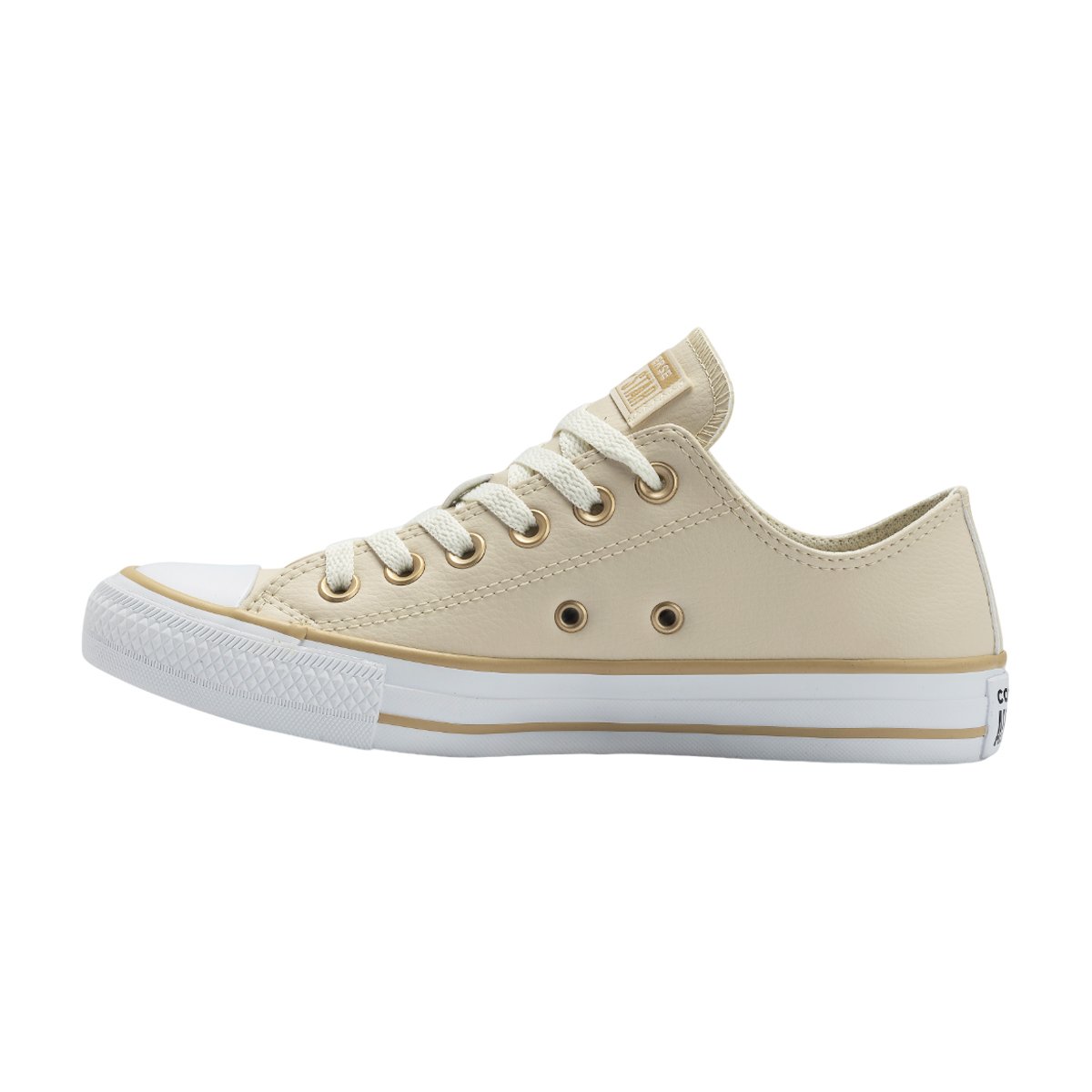 Tênis Casual All Star Chuck Taylor Unissex Converse Bege Claro/Branco 2