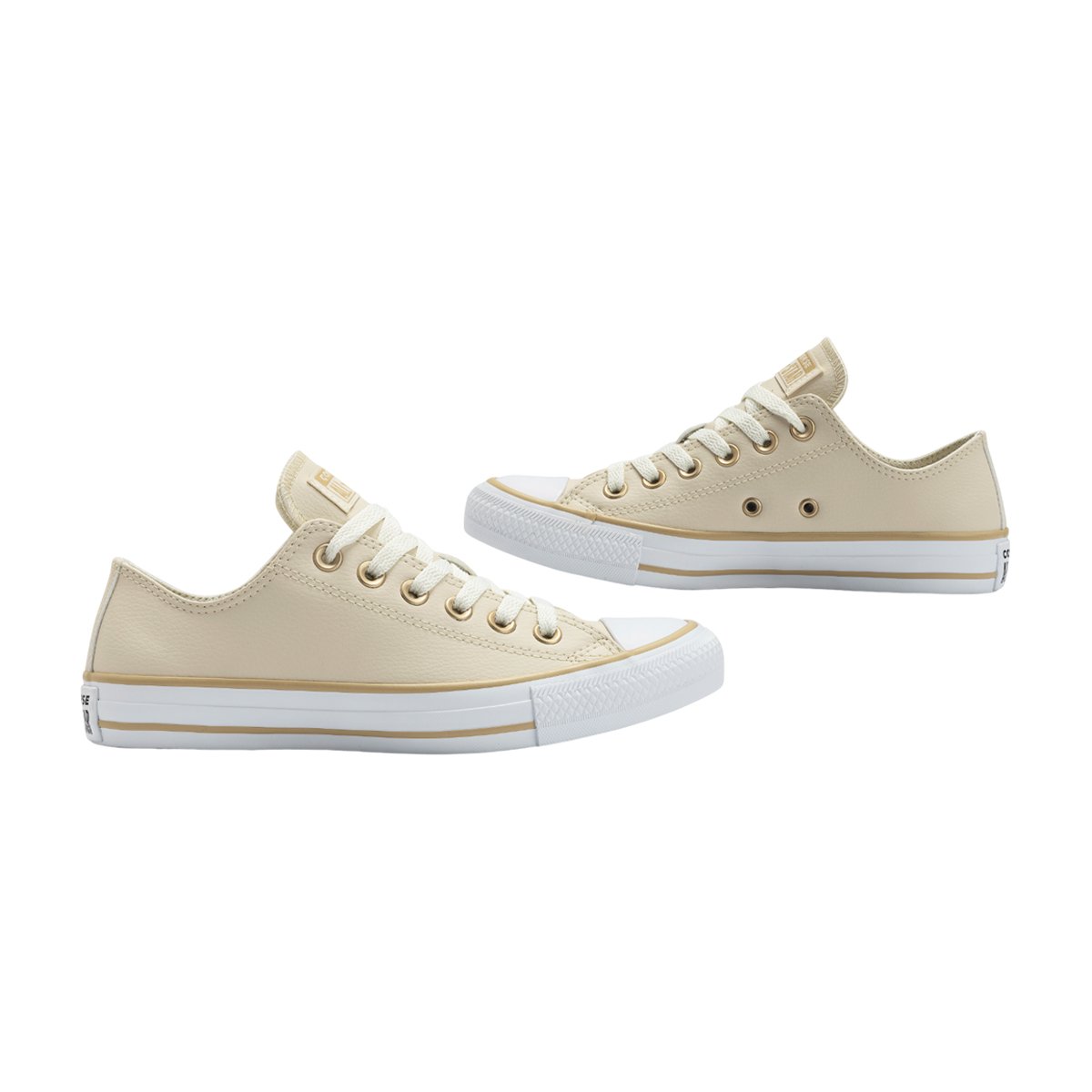 Tênis Casual All Star Chuck Taylor Unissex Converse Bege Claro/Branco 4