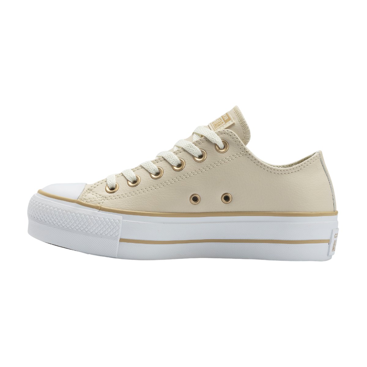 Tênis Casual All Star Chuck Taylor Lift Unissex Converse Bege Claro/Branco 2