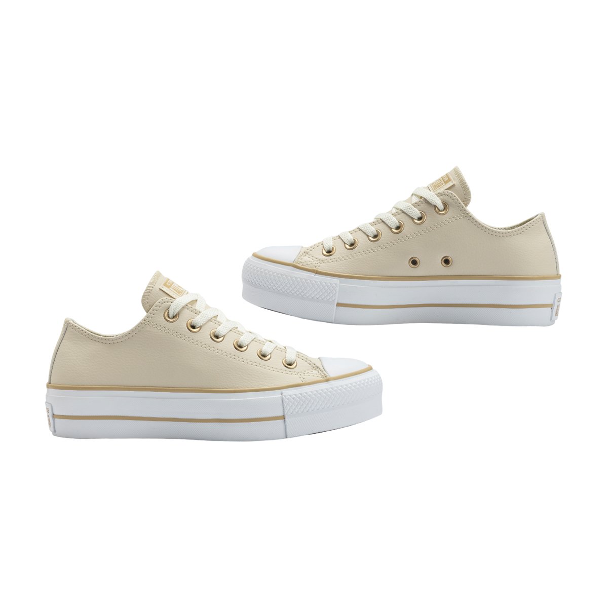 Tênis Casual All Star Chuck Taylor Lift Unissex Converse Bege Claro/Branco 4