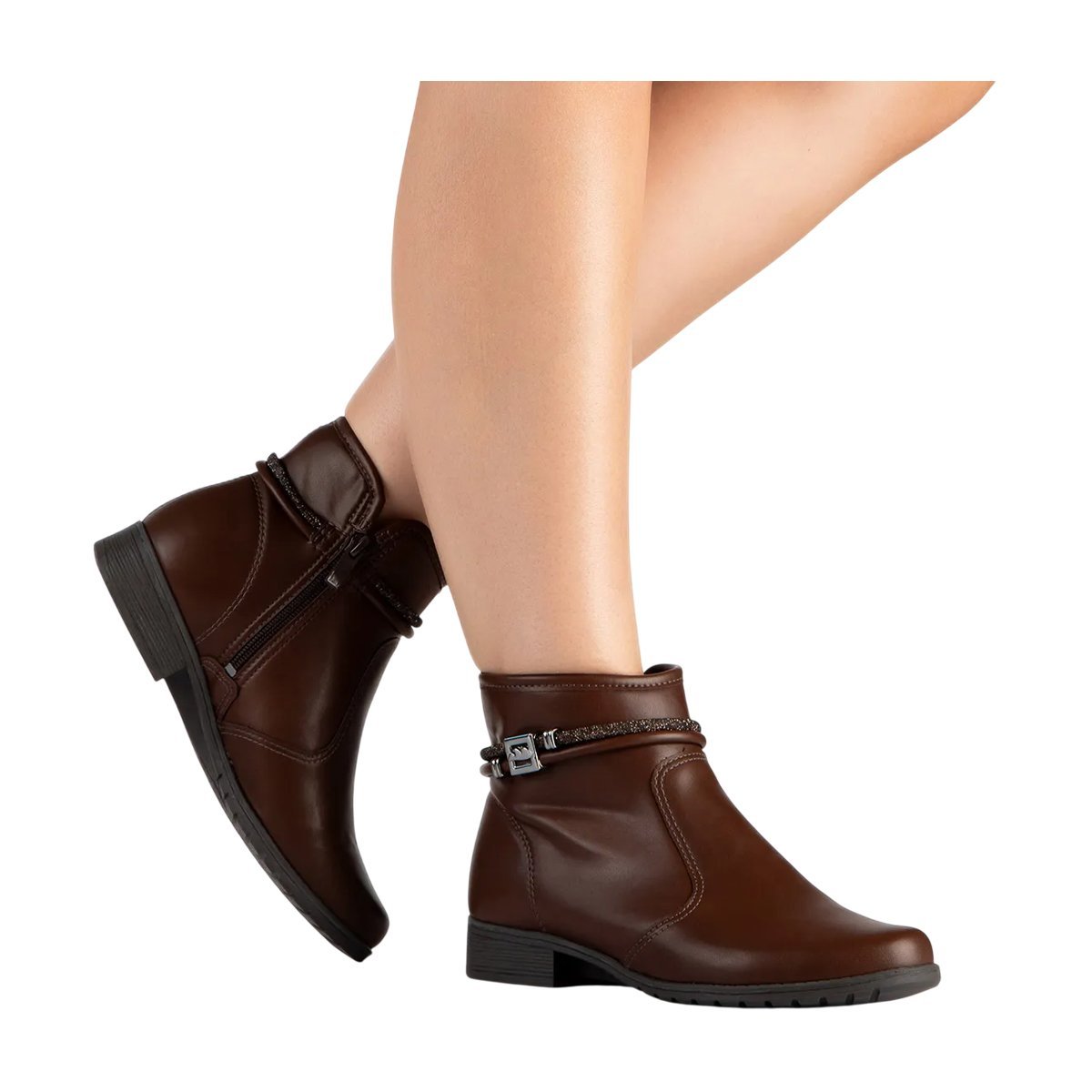 Bota Feminina Cano Curto Dakota Confortável Casual Antiderrapante Café