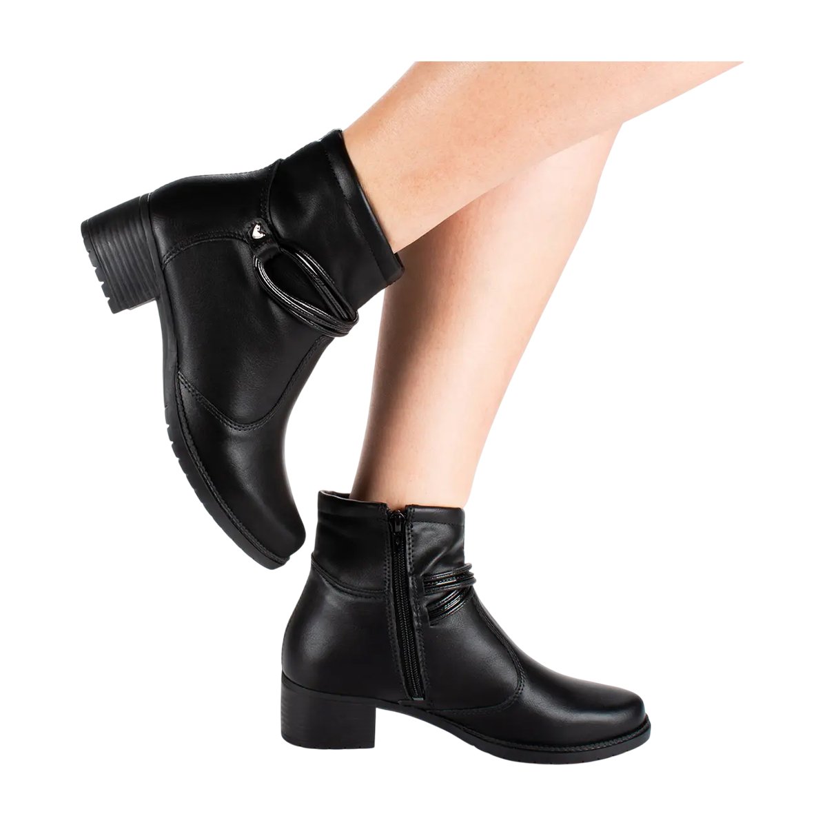 Bota Mississipi Cano Curto Salto Baixo Conforto Feminina Preto 9