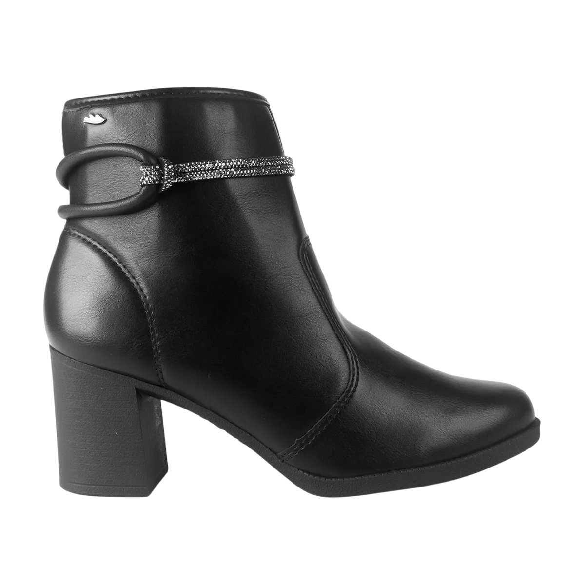 Bota Cano Curto Salto Bloco Estilosa Feminino Dakota Preto 2