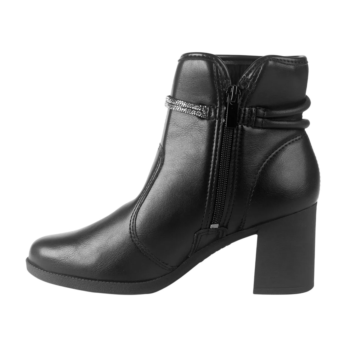 Bota Cano Curto Salto Bloco Estilosa Feminino Dakota Preto 3