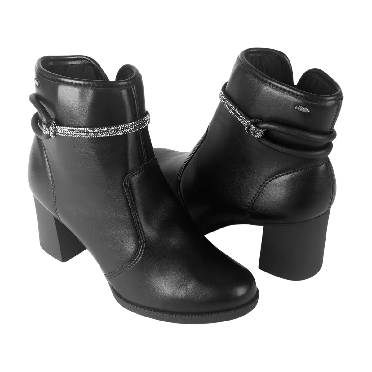 Bota Cano Curto Salto Bloco Estilosa Feminino Dakota Preto 7
