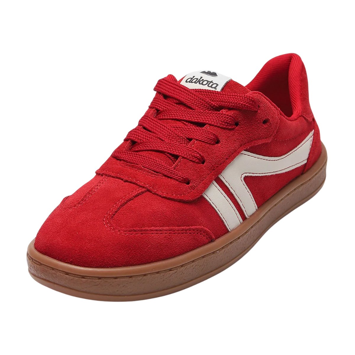 Tênis Feminino Dakota Casual Confortável Estiloso Cadarço Grosso Tendência 2025 Vermelho/Creme/Camel 4