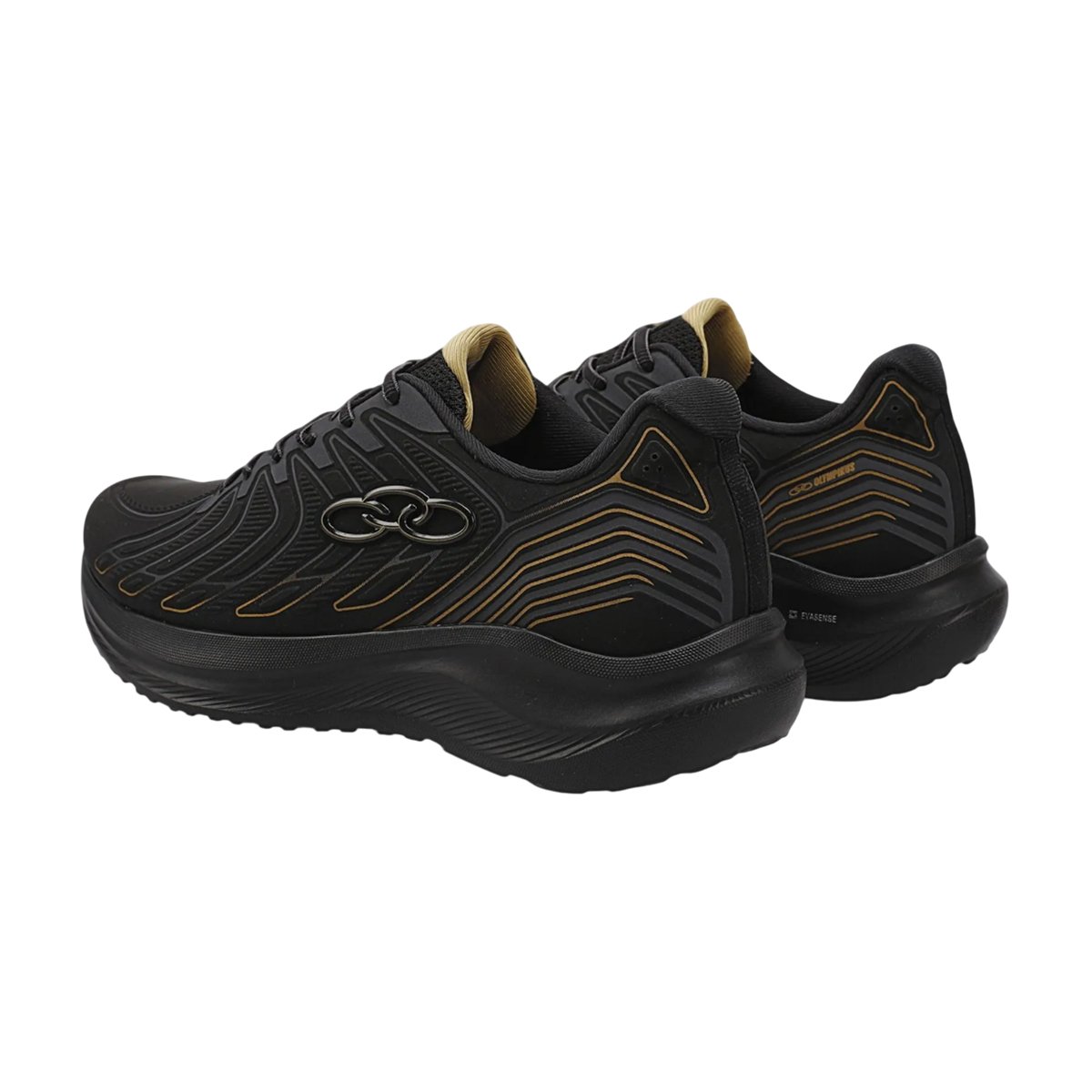 Tênis Masculino Olympikus Volcan 2 Original Confortável Corrida e Caminhada Preto/Dourado 4