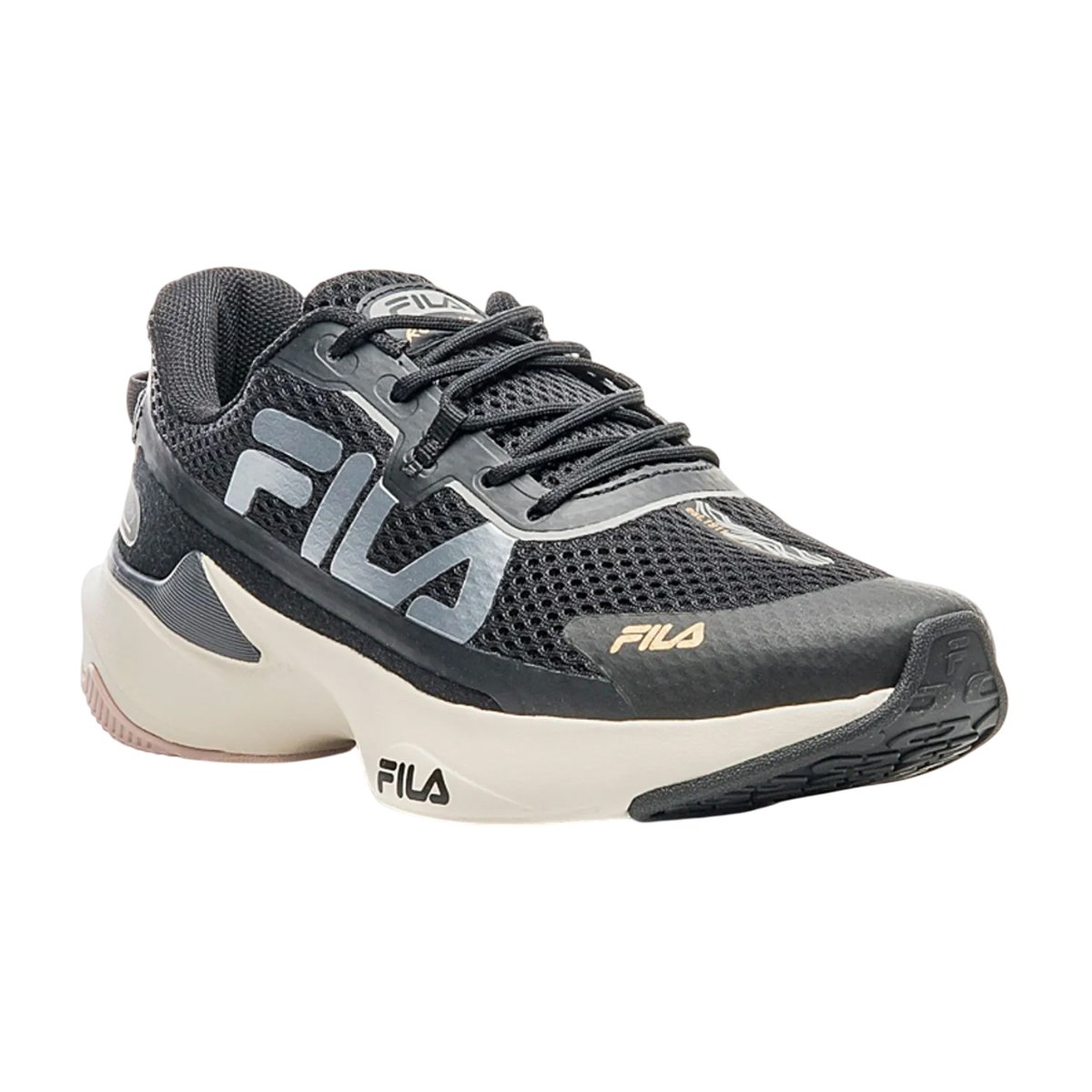 Tênis Fila Recovery Feminino Corrida Confortável Leve Preto/Cinza