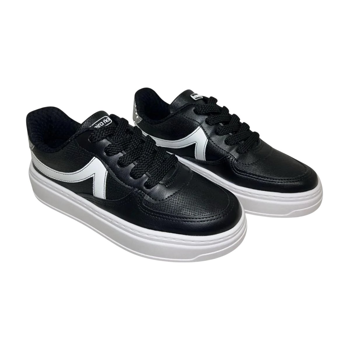 Tênis Feminino Beira Rio Casual Plataforma Confortável Preto/Branco 4