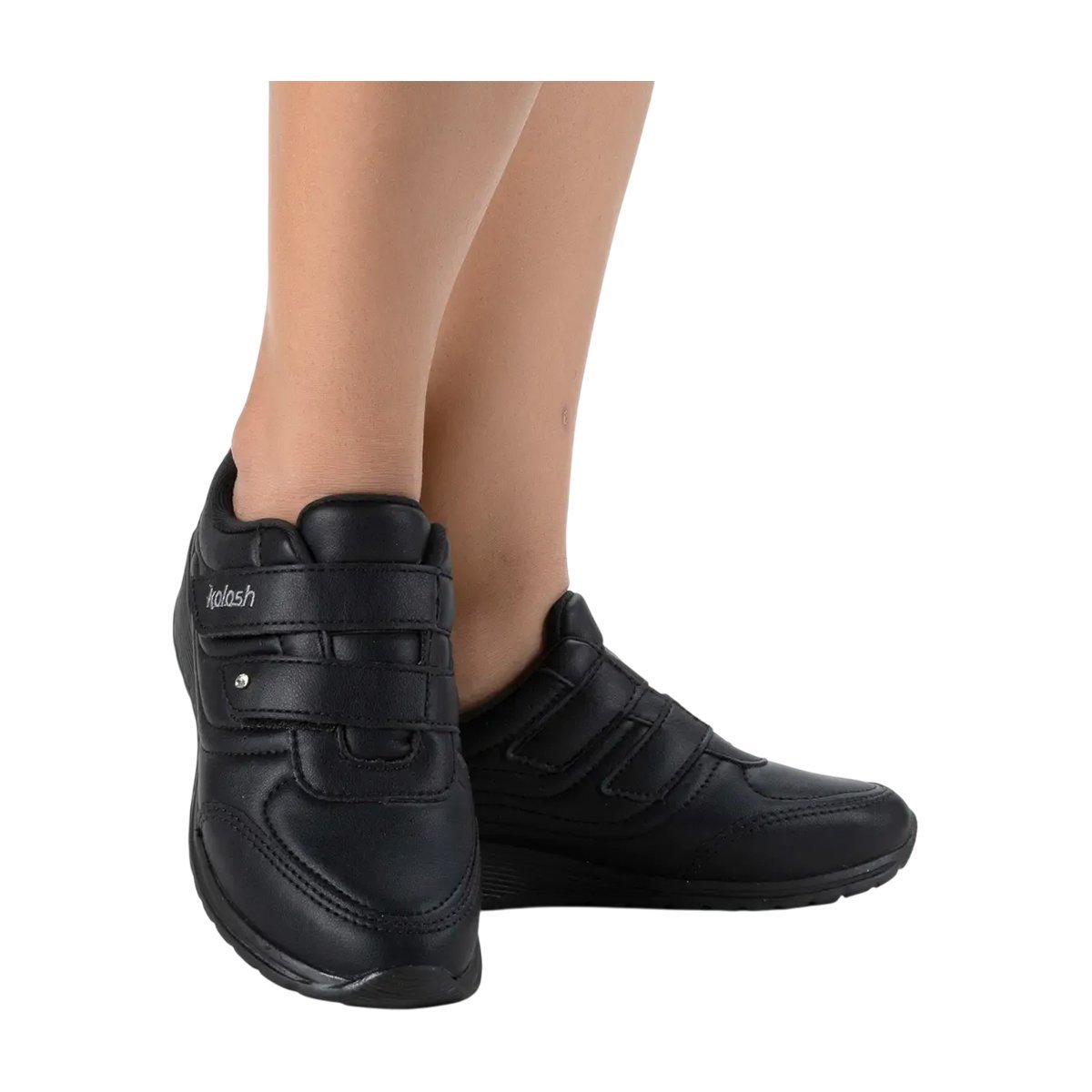 Tênis Feminino Anabela Casual Confortável Calce Fácil Kolosh Preto 2