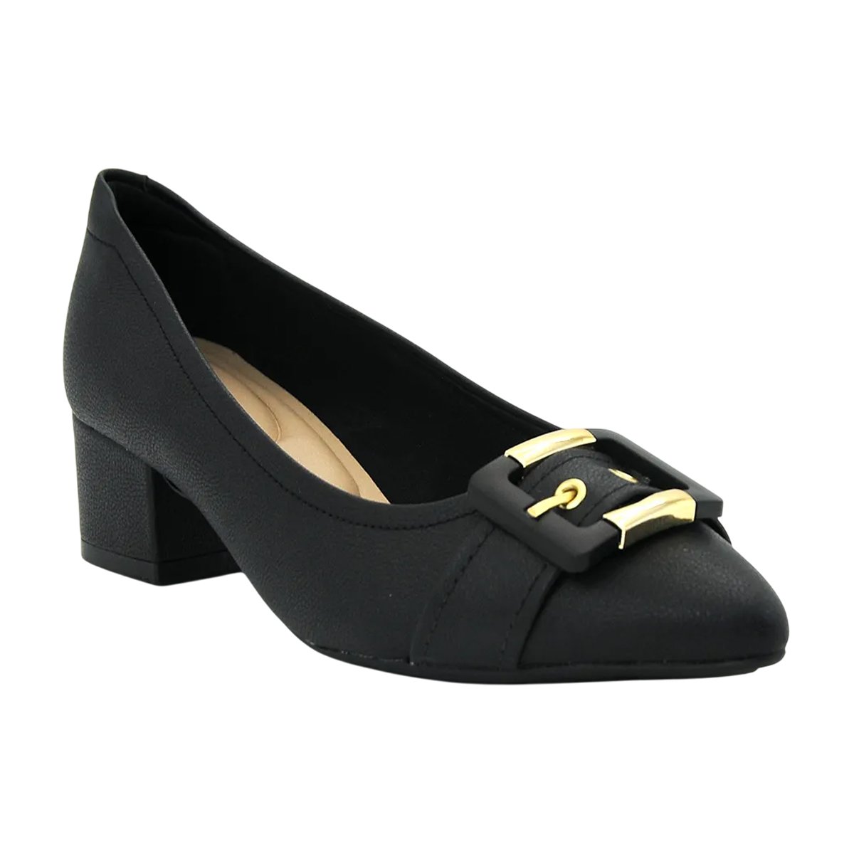 Sapato Feminino Modare Salto Bloco Ultraconforto Fivela Preto/Napa 3