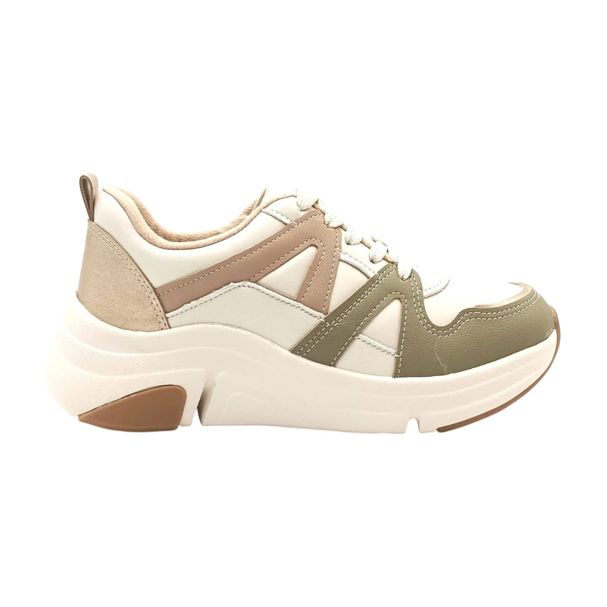 Tênis Ultraconforto Plataforma Casual Moderno Modare Verde/Dourado/Bege 2