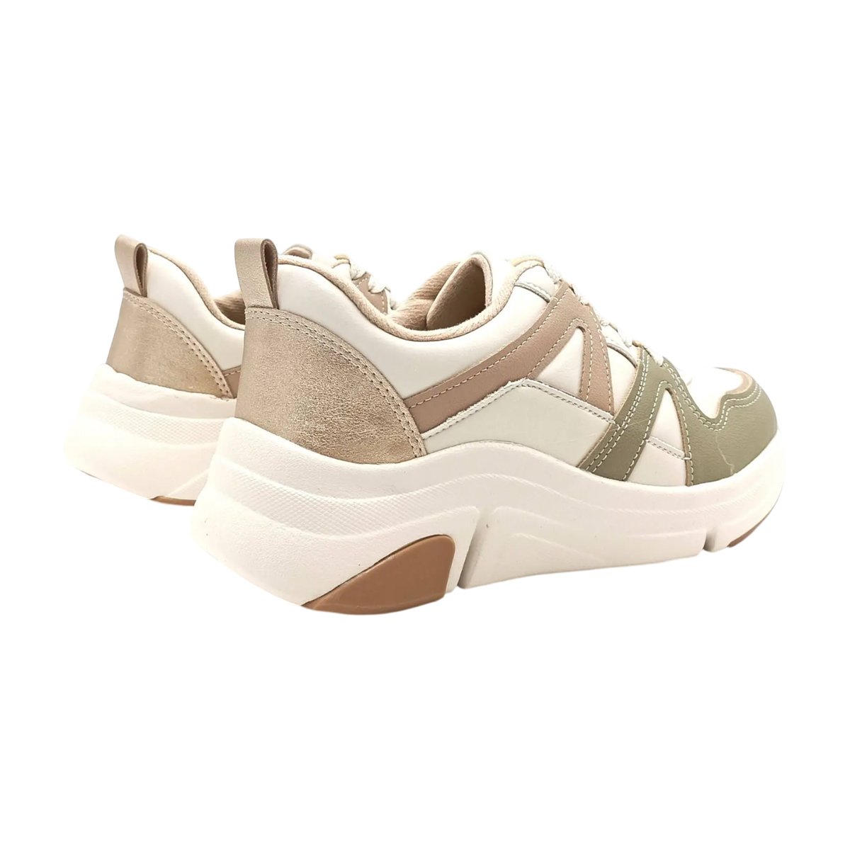 Tênis Ultraconforto Plataforma Casual Moderno Modare Verde/Dourado/Bege 5