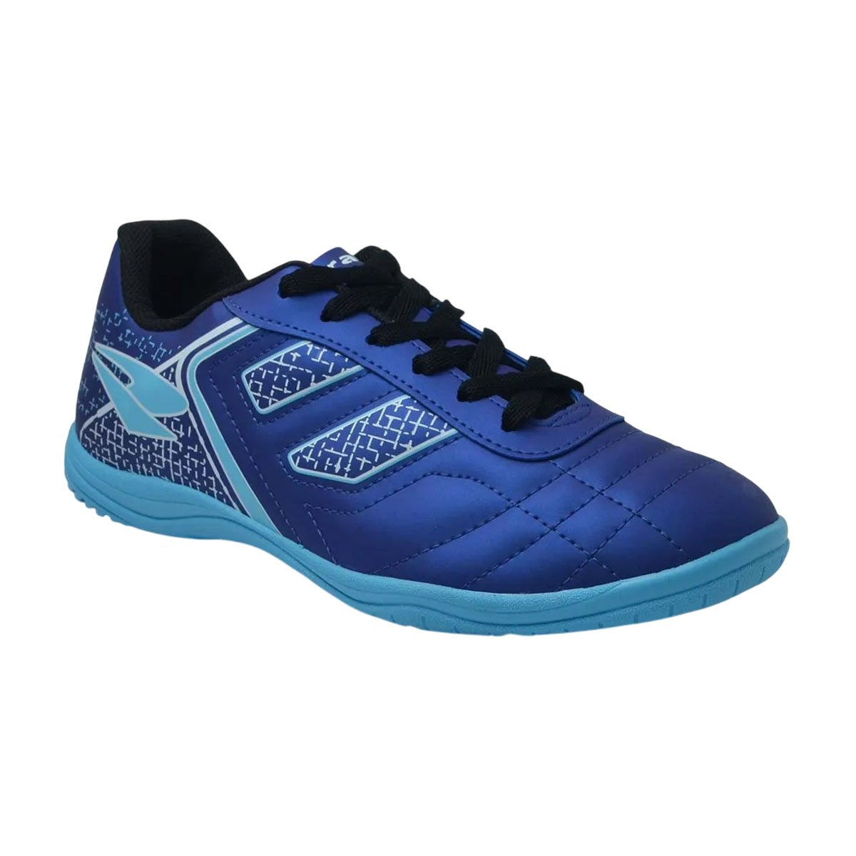 Chuteira Futsal Dray Adulto Indoor Original Leve e Barata Marinho/Azul Celeste 2