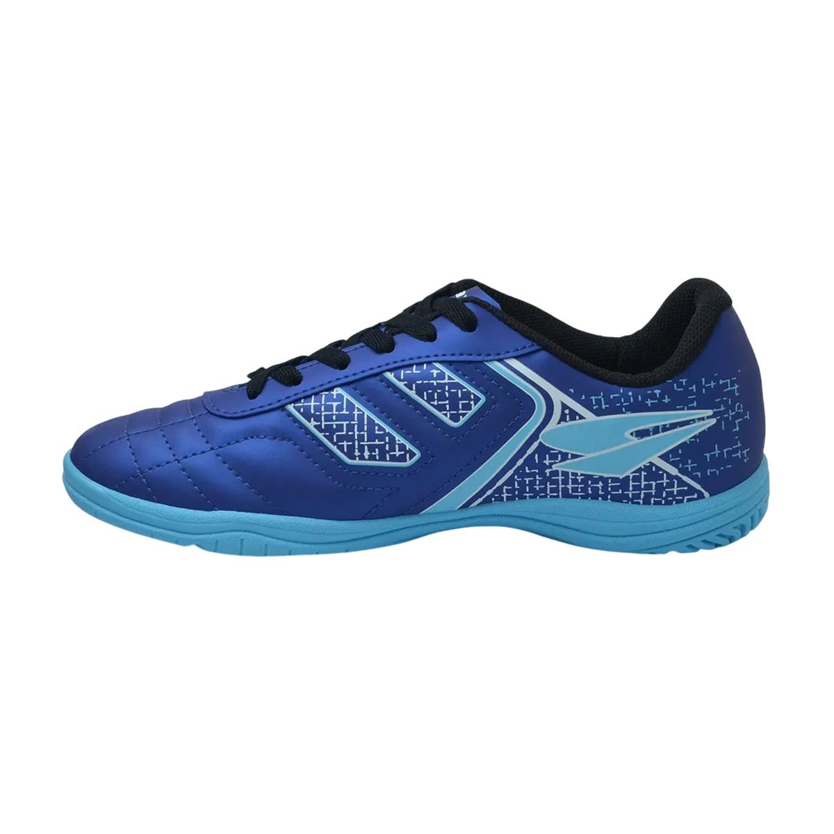 Chuteira Futsal Dray Adulto Indoor Original Leve e Barata Marinho/Azul Celeste 3