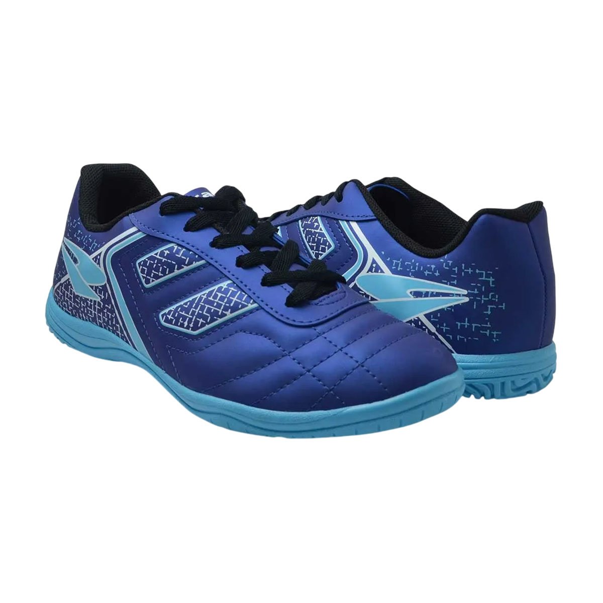 Chuteira Futsal Dray Adulto Indoor Original Leve e Barata Marinho/Azul Celeste 6