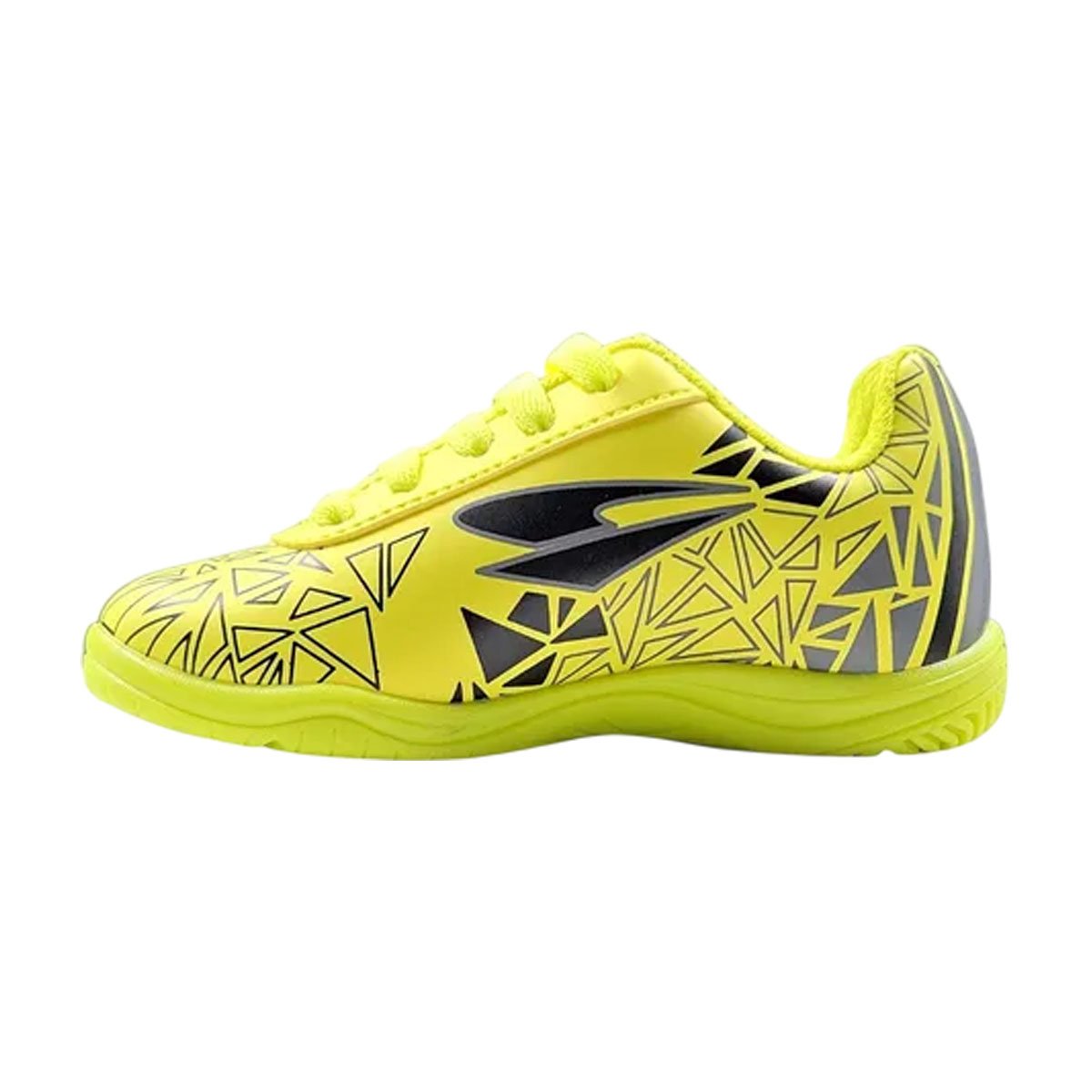 Chuteira Futsal Infantil Dray Leve Antiderrapante Original Verde Limão/Preto 2