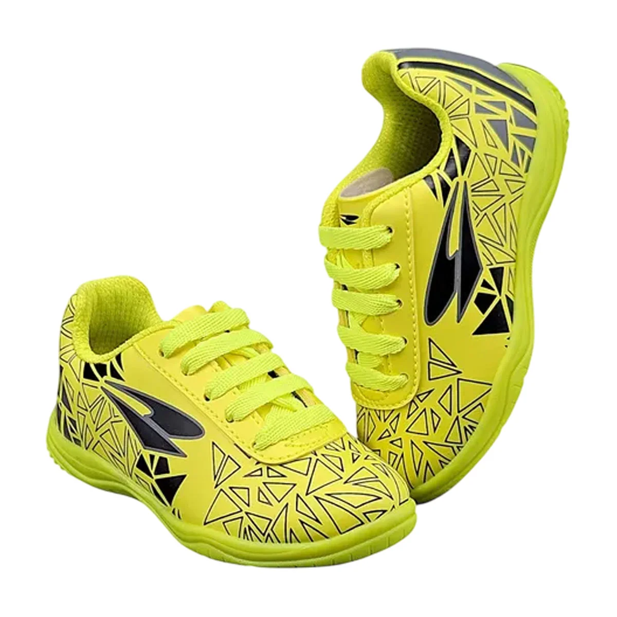 Chuteira Futsal Infantil Dray Leve Antiderrapante Original Verde Limão/Preto 3